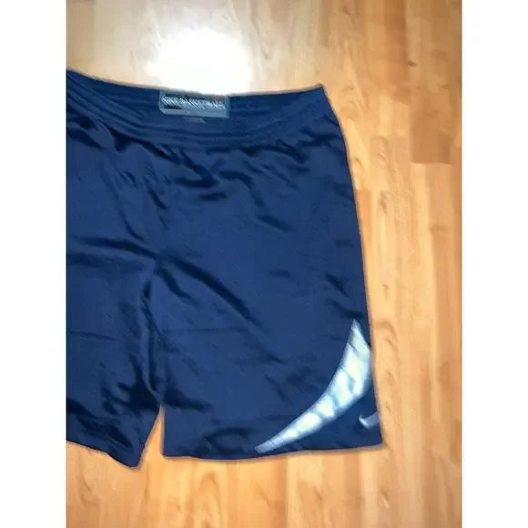 Nike Basketball Shorts Blue Silver Active Wear Bottoms Sports Large - Picture 2 of 7